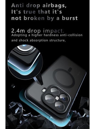 Magnetic Case for Xiaomi 15T Pro [Support Wireless Charging] Frosted Matte Translucent Black Case Anti-Yellowing Airbag Protection PC+TPU Shockproof Cover - view 5