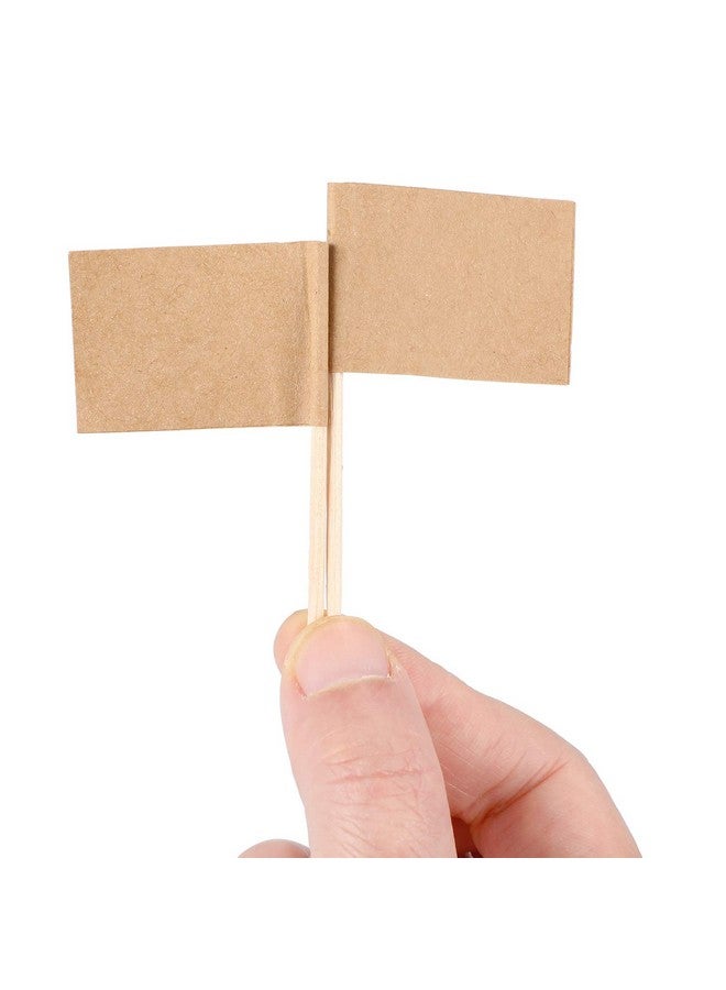 Pangda Pangda 100 Pieces Blank Toothpick Flags Cheese Markers Food Labels for Party Buffet Cheese Labels for Charcuterie Board Food Board Accessories Flag Toothpicks for Appetizers - Image 3