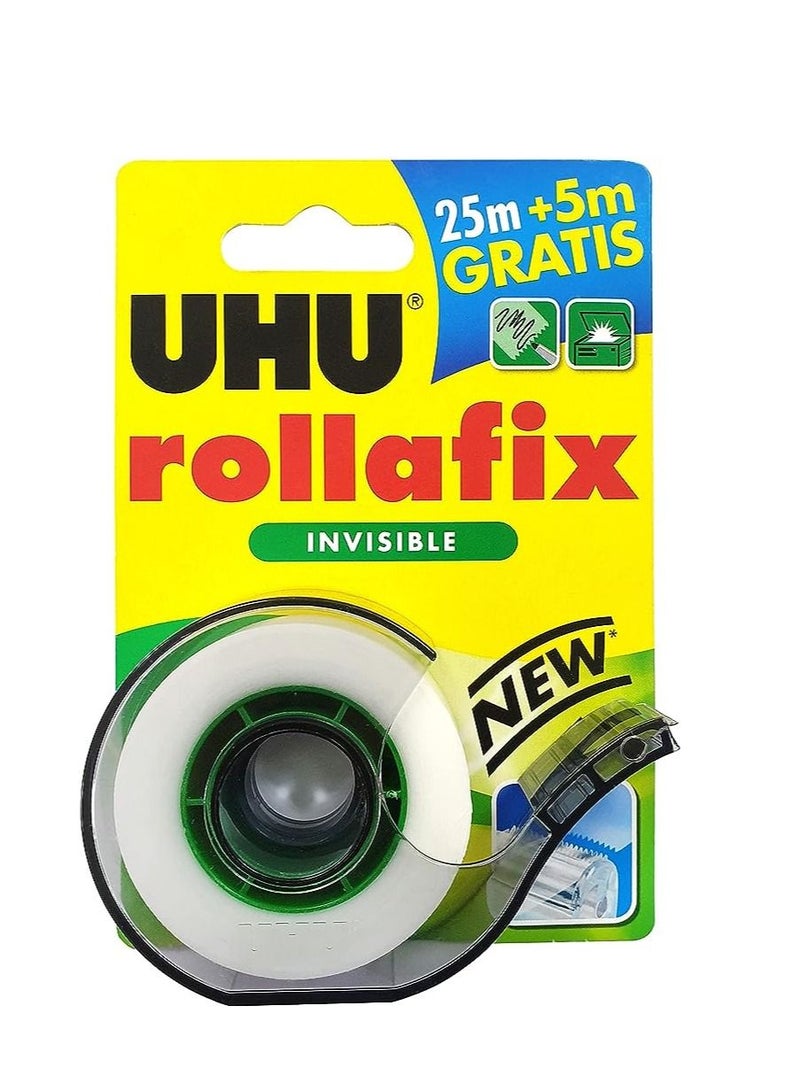 UHU شريط لاصق غير مرئي من رولافيكس بعرض 19 ملم مع موزع - Image 1