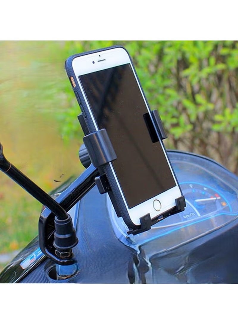 Huitich Square Shield Handlebar Bike & Motorcycle Phone Holder (Black) – Secure Mobile Mount with Anti-Slip Grip - Image 2