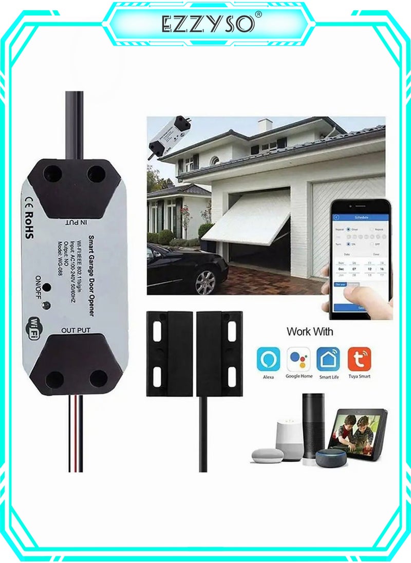 EzzySo - Smart WiFi Switch Garage Door Opener Controller Work Remote Control Graffiti Smart Voice Control Door Opener Compatible With Alexa Echo Google Home SmartLife Tuya Wif Control No Hub Required - Image 1