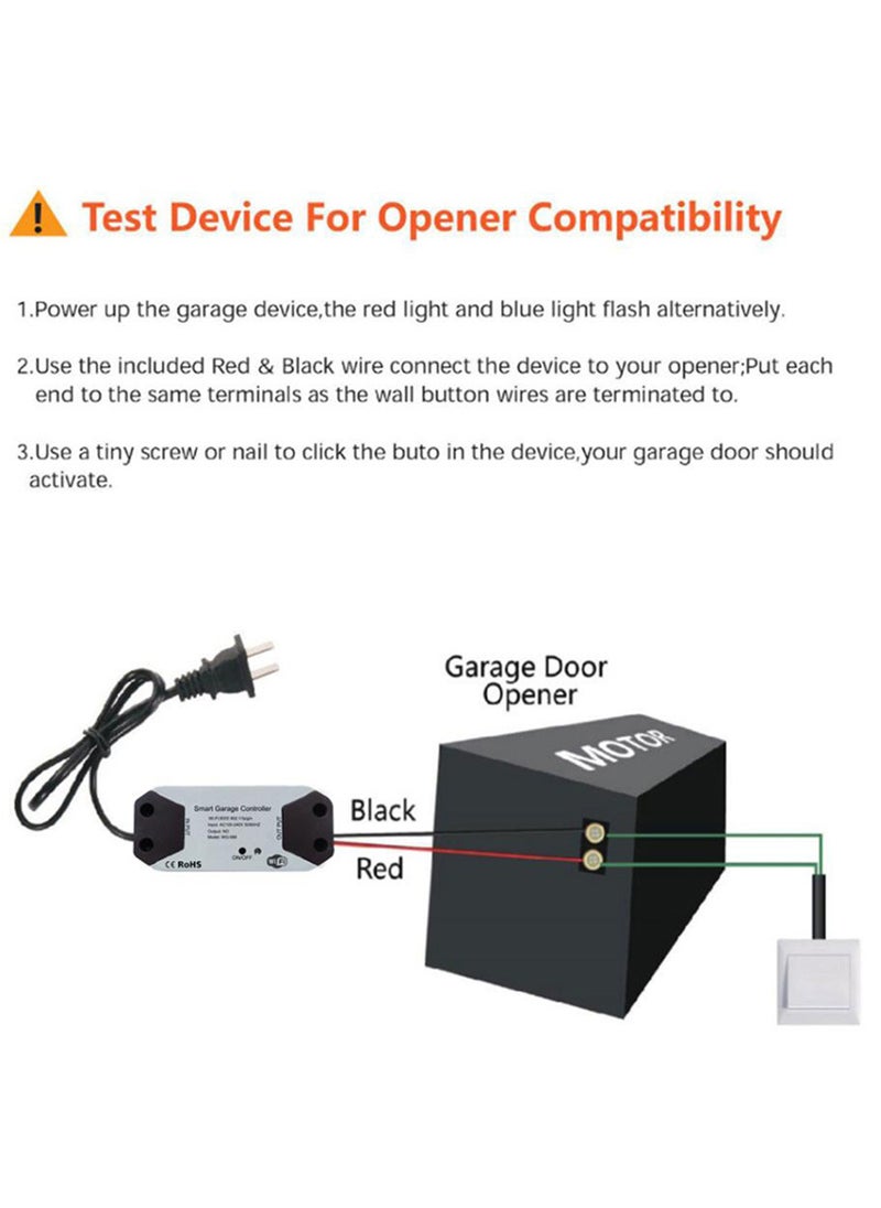 EzzySo - Smart WiFi Switch Garage Door Opener Controller Work Remote Control Graffiti Smart Voice Control Door Opener Compatible With Alexa Echo Google Home SmartLife Tuya Wif Control No Hub Required - Image 1