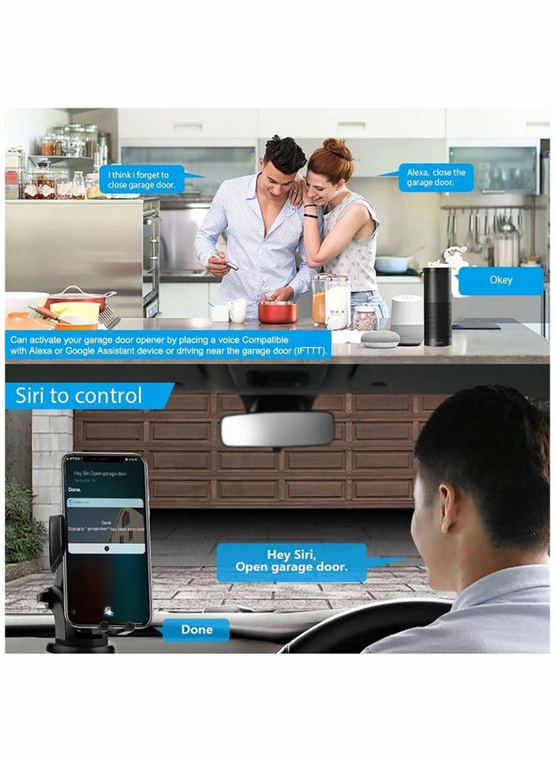 EzzySo - Smart WiFi Switch Garage Door Opener Controller Work Remote Control Graffiti Smart Voice Control Door Opener Compatible With Alexa Echo Google Home SmartLife Tuya Wif Control No Hub Required - Image 1