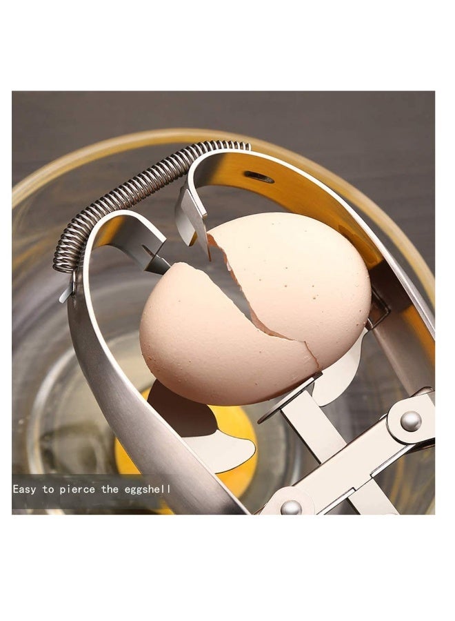 Stainless Steel Egg Opener Egg Scissors Cracker Eggshell Cutter Kitchen Gadget Baking Tools Egg Cracker Topper Set for Soft Hard Boiled Eggs Shell Removal - Image 4