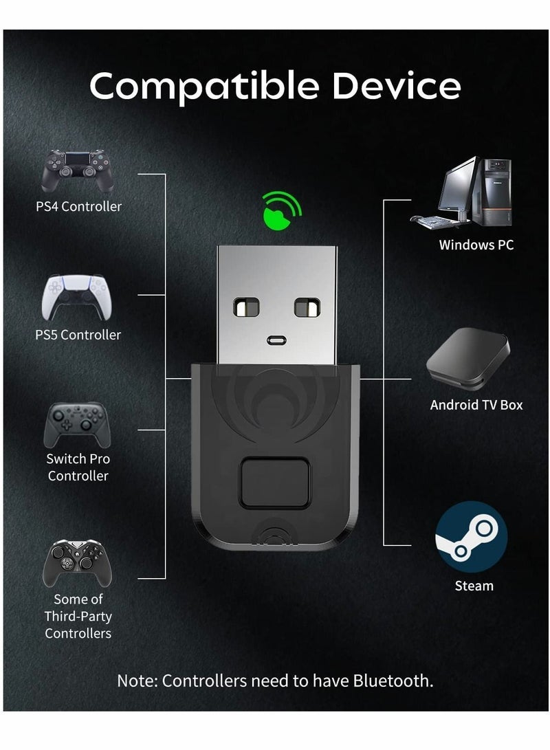 general Bluetooth Controller Adapter, for PS4/ PS5/ Switch Pro Controller, Wireless Controller Adapter, Compatible with Windows PC/ Android TV Box/ Steam - Image 5