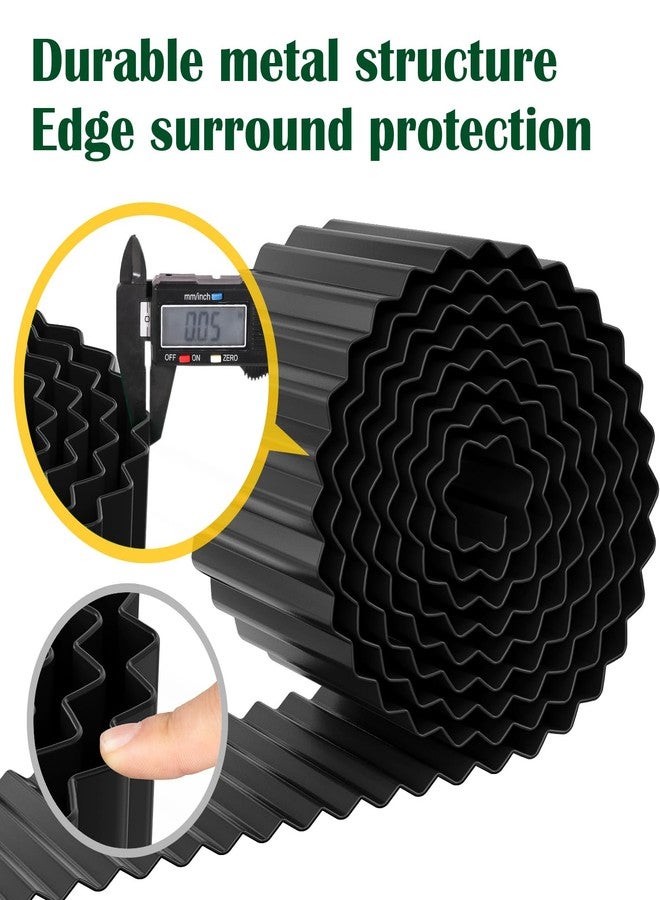 LAVEVE Corrugated Metal Garden Edging 8" x 20Ft, Landscape Edging Border for Lawn, Flower Bed, Garden Fence, Paver Edging (Graphite) - Image 2