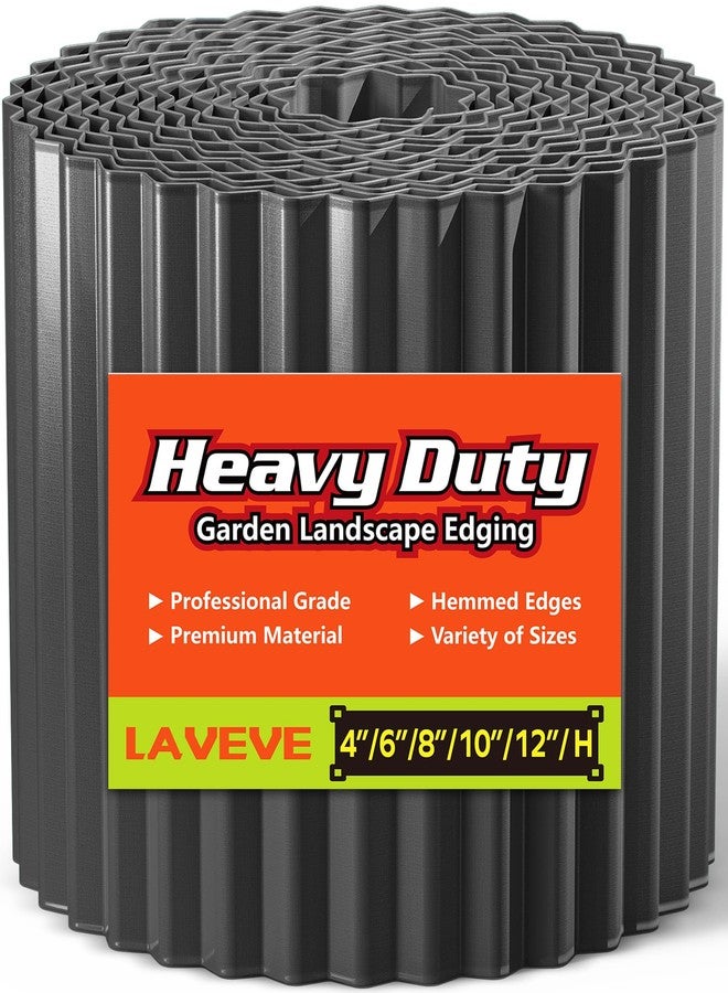 LAVEVE Corrugated Metal Garden Edging 8" x 20Ft, Landscape Edging Border for Lawn, Flower Bed, Garden Fence, Paver Edging (Graphite) - Image 1