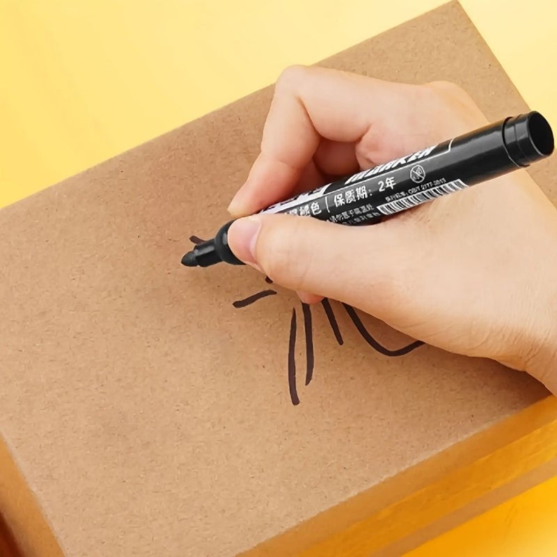 10 Pcs Set Of Permanent Markers High Capacity Black Ink Oil Based Office Supplies 5.5 Inches - Image 4