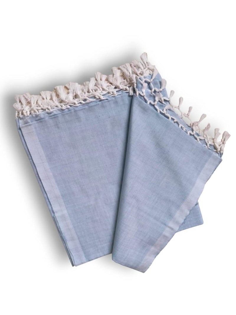 EthnicAlive Bhagalpuri Handloom Andi Dull chadar Organic Cotton Silky AC chadar for All Season Summer Mild Winter Blue (Size 273x125cm) - Image 3