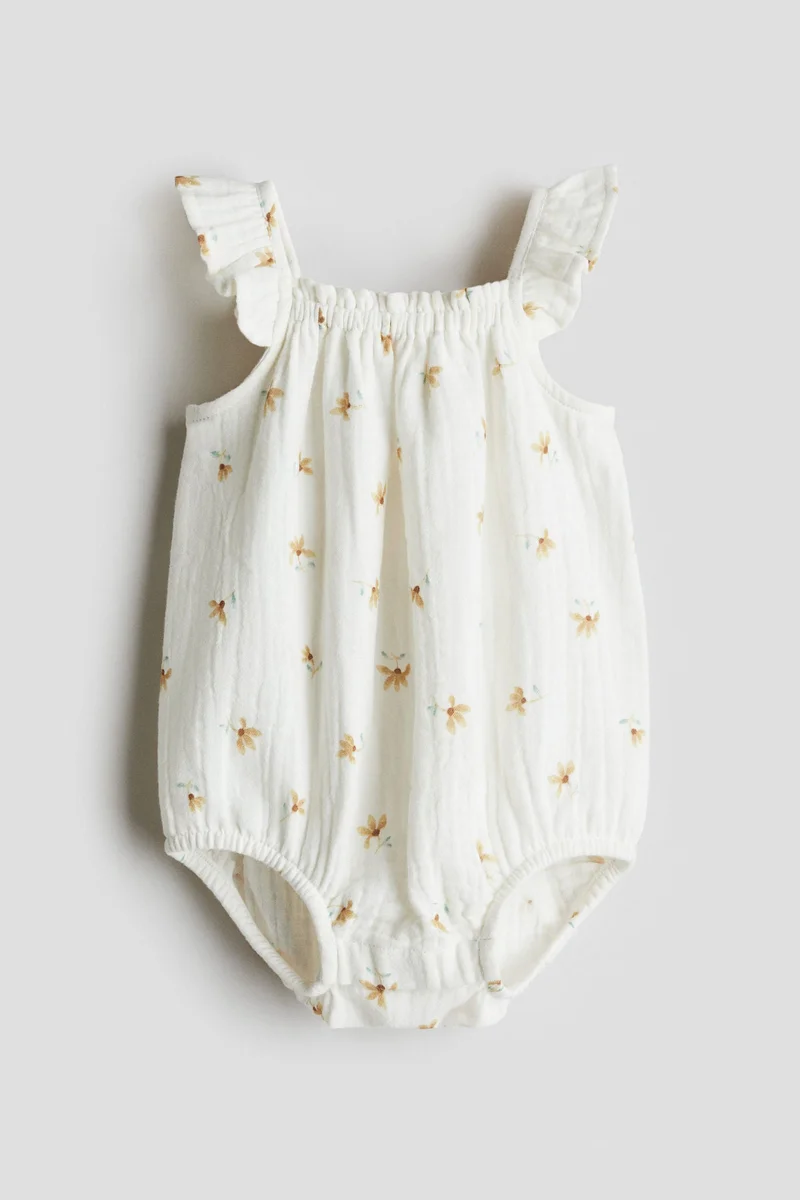 H&M Patterned muslin romper suit