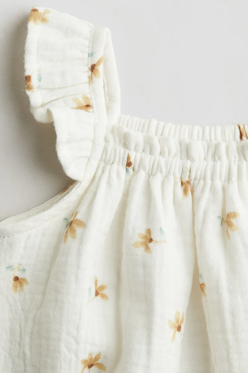 H&M Patterned muslin romper suit