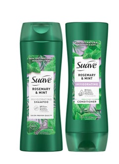 Suave Suave Shampoo and Conditioner, Rosemary & Mint – Invigorating Formula with 100% Natural Essential Oils, 12.6 Oz Ea  - Image 1