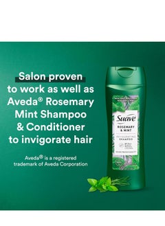 Suave Suave Shampoo and Conditioner, Rosemary & Mint – Invigorating Formula with 100% Natural Essential Oils, 12.6 Oz Ea  - Image 2
