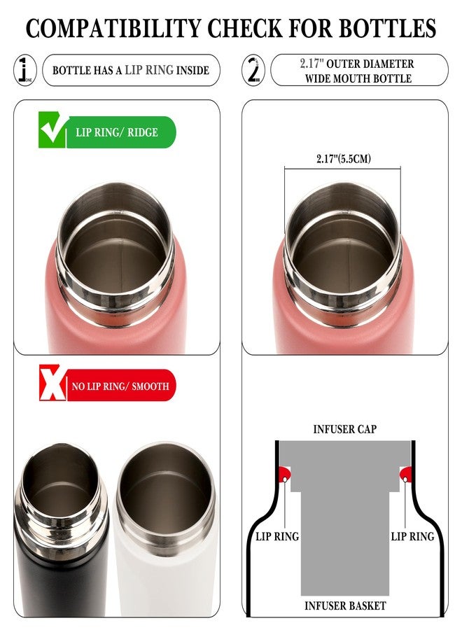 Linkidea 2 Pack Water Bottle Tea Infuser for Loose Leaf Tea, Compatible with CamelBak Chute Mag, Carry Cap 20oz/25oz/32oz/40oz Attachment, 304 Stainless Steel Mesh Strainer - Image 3