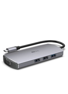MiOne 9 in 1 USB Hub Multi-port Supports Fast Charging Grey  - Image 1