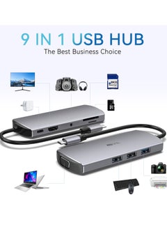 MiOne 9 in 1 USB Hub Multi-port Supports Fast Charging Grey  - Image 2