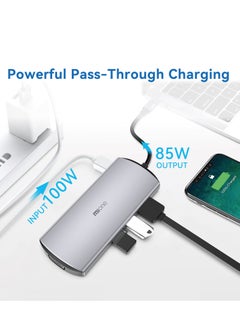 MiOne 9 in 1 USB Hub Multi-port Supports Fast Charging Grey  - Image 5