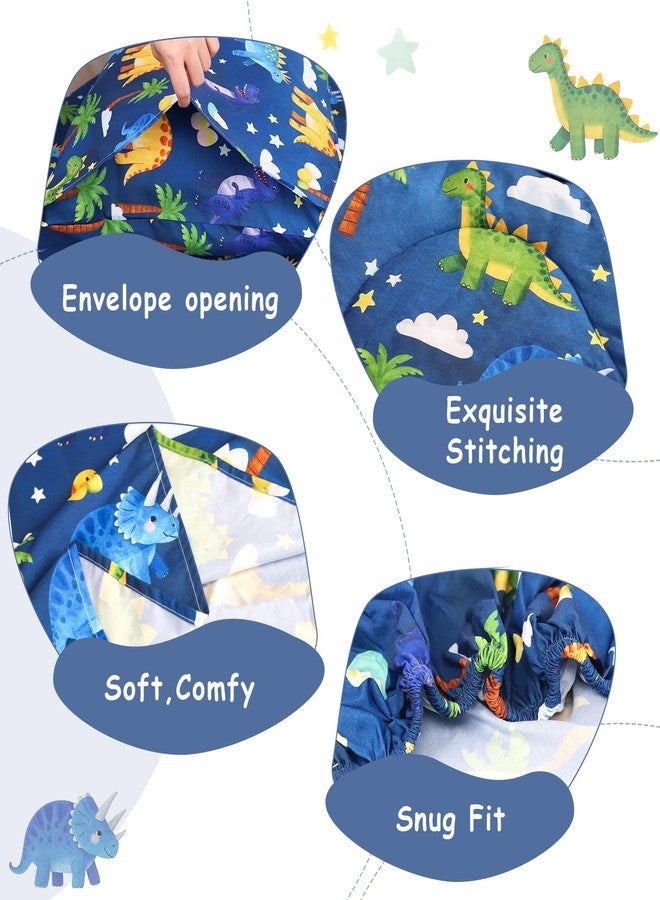 Hooyax Toddler Bedding Set for Boys - 4 Piece Dinosaur Toddler Comforter Set Includes Fitted Sheet, Comforter, Pillowcase & Flat Sheet - Soft Comfort Microfiber for All Seasons - Image 4