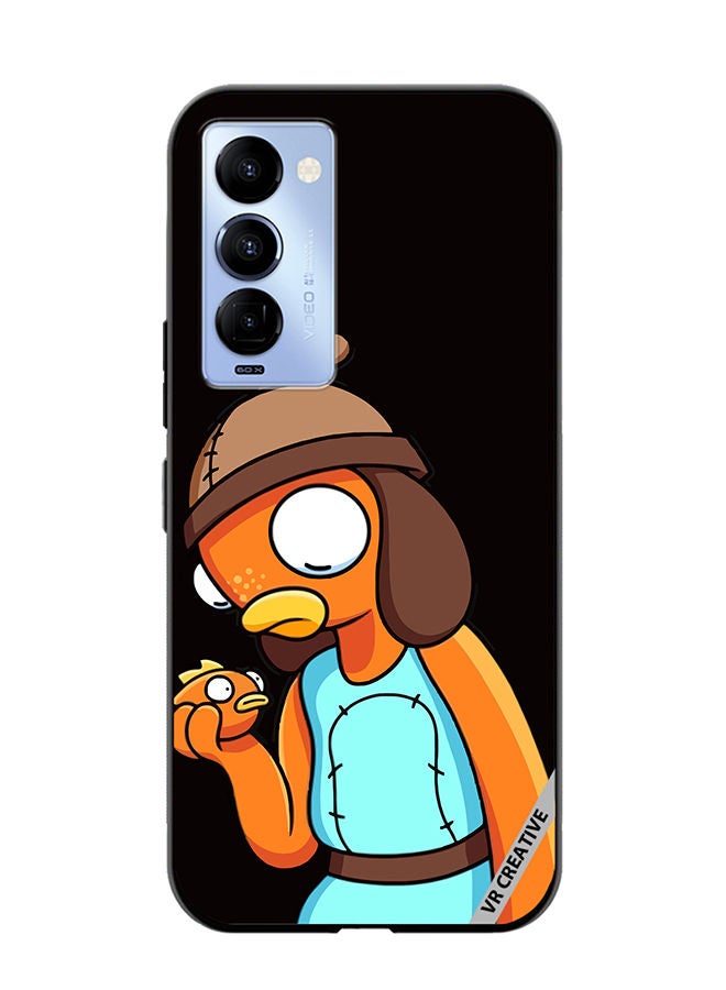 VR CREATIVE Protective Case Cover For Tecno Camon 18/18 P Funny Fish stick Design Multicolour - Image 1