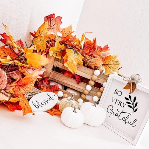 CQURE 7 Pack Fall Leaf Garland, Total 41.3Ft Artificial Fall Vines Autumn Garland Fall Maple Leaves Thanksgiving Decor for Home Wedding Fireplace Christmas - Image 2