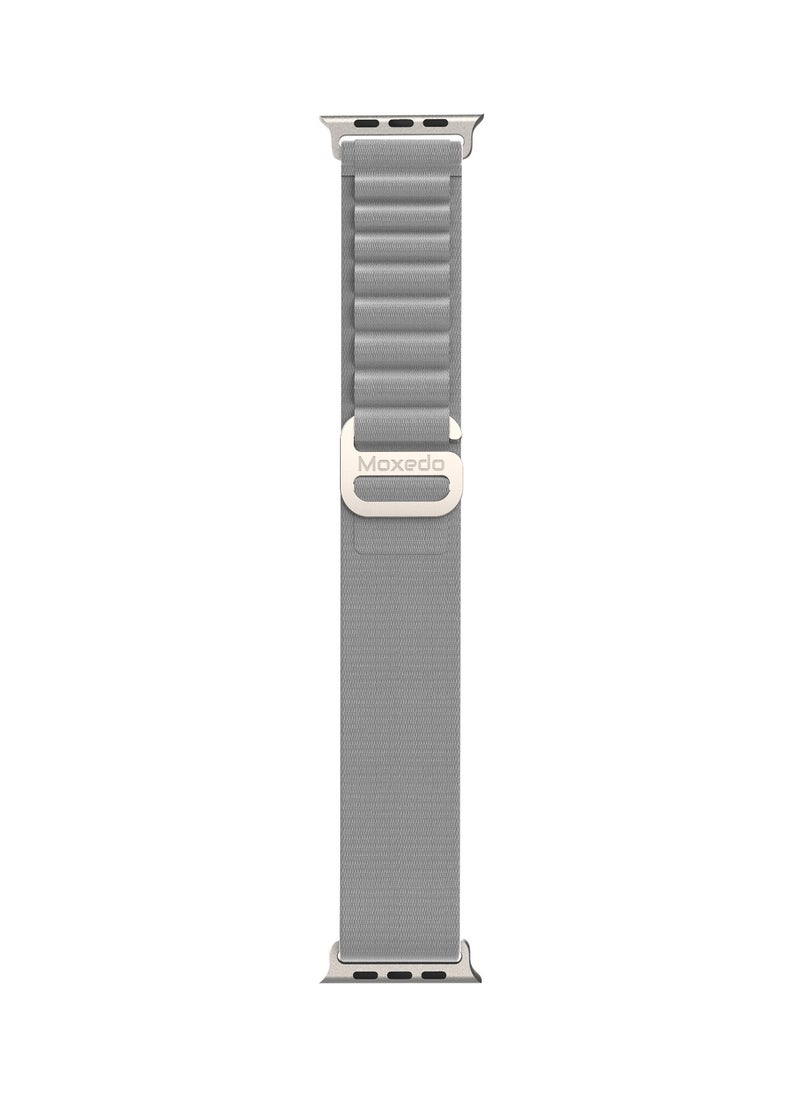 Moxedo - Moxedo Alpine Loop Watch Band Adjustable Sports Nylon Woven with Titanium G-Hook Strap Compatible with Apple Watch Band Series 8,7,6,5,4,3,2,1,SE Ultra design for 44mm45mm49mm (Medium Grey) - Image 1