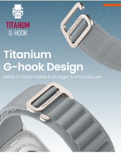 Moxedo Moxedo Alpine Loop Watch Band Adjustable Sports Nylon Woven with Titanium G-Hook Strap Compatible with Apple Watch Band Series 8,7,6,5,4,3,2,1,SE Ultra design for 44mm45mm49mm (Medium Grey)  - Image 3