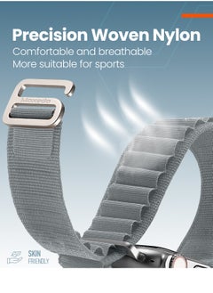 Moxedo Moxedo Alpine Loop Watch Band Adjustable Sports Nylon Woven with Titanium G-Hook Strap Compatible with Apple Watch Band Series 8,7,6,5,4,3,2,1,SE Ultra design for 44mm45mm49mm (Medium Grey)  - Image 2