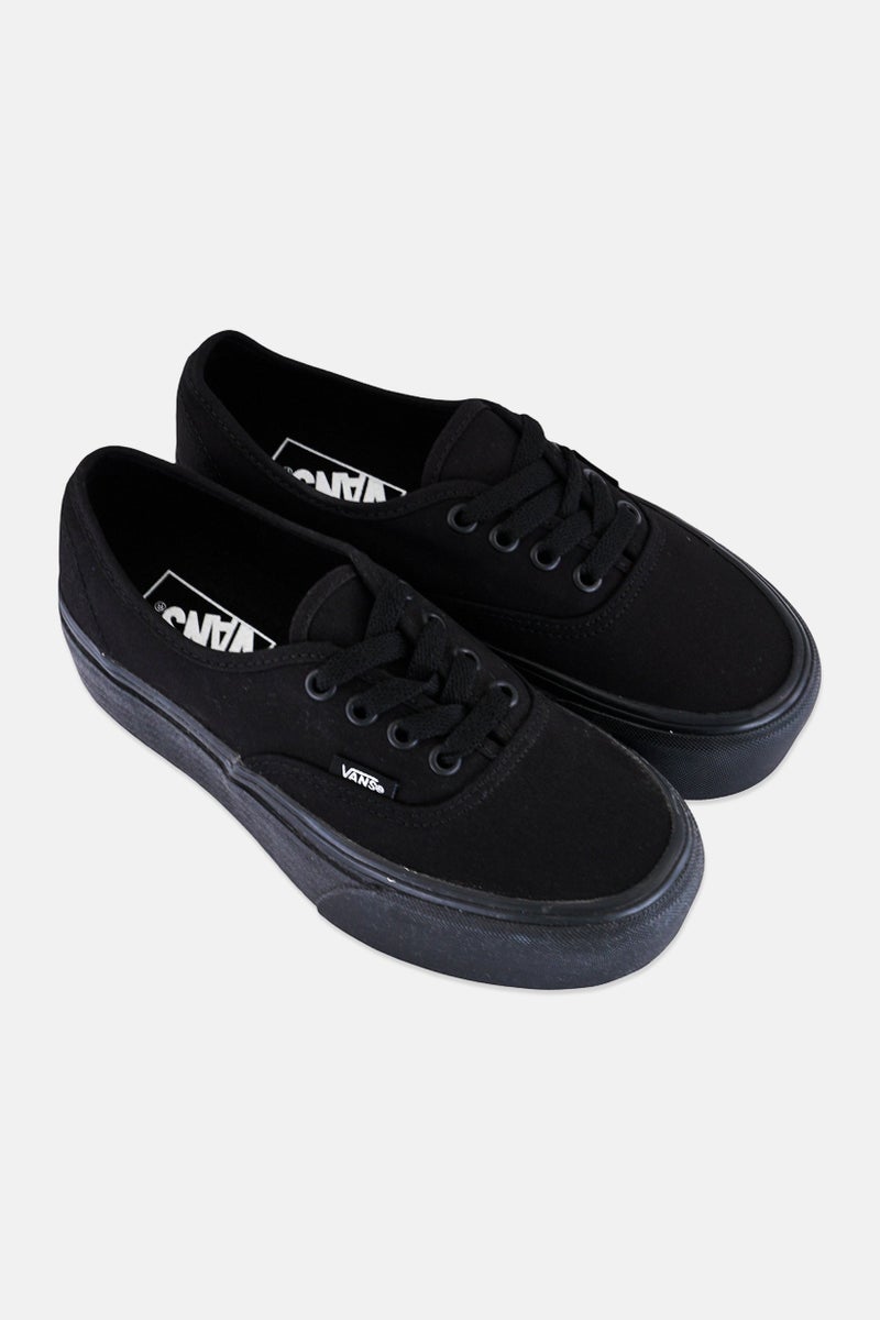 VANS Women Authentic Stac Lace UP Skateboarding Shoes, Black - Image 2