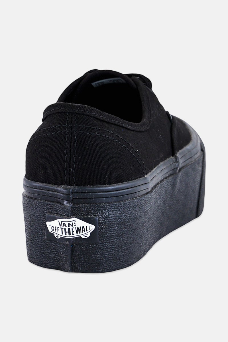 VANS Women Authentic Stac Lace UP Skateboarding Shoes, Black - Image 3