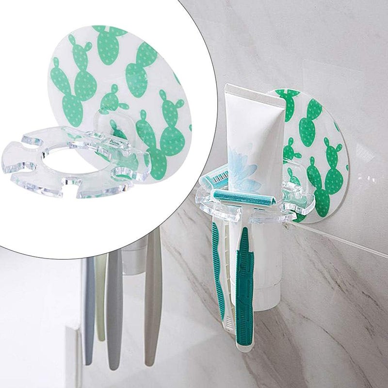 Foniros Toothbrush Holder Razor Stand Rack Toothpaste Holder Four Slot (Multicolor) - Image 2