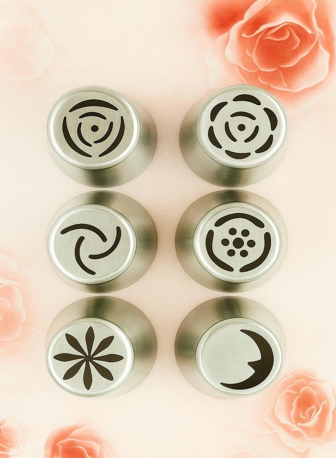 Baking Set Cake Decorating Set || 6 Pcs Russian Nozzle Set || Stainless Steel | Cake Making Tools | Kitchen Tool Set - Image 1