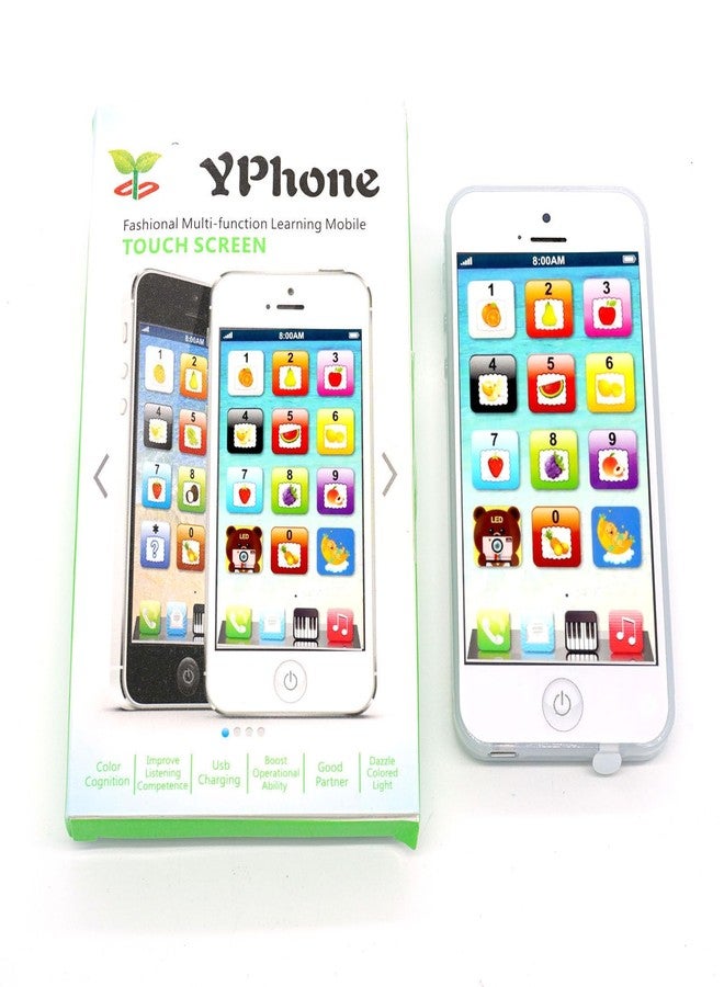 Cooplay Child's Interactive My First Own Cell Phone Toy- Play to Learn, Touch Screen YPhone with 8 Functions and Dazzling LED Lights Toddler - Image 1