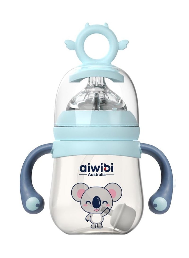 Baby Feeding Bottle - BPA-Free, Anti-Colic Design, Easy Grip, Wide Neck for Easy Cleaning, Durable and Lightweight for Infants and Toddlers (Blue, 180ML)