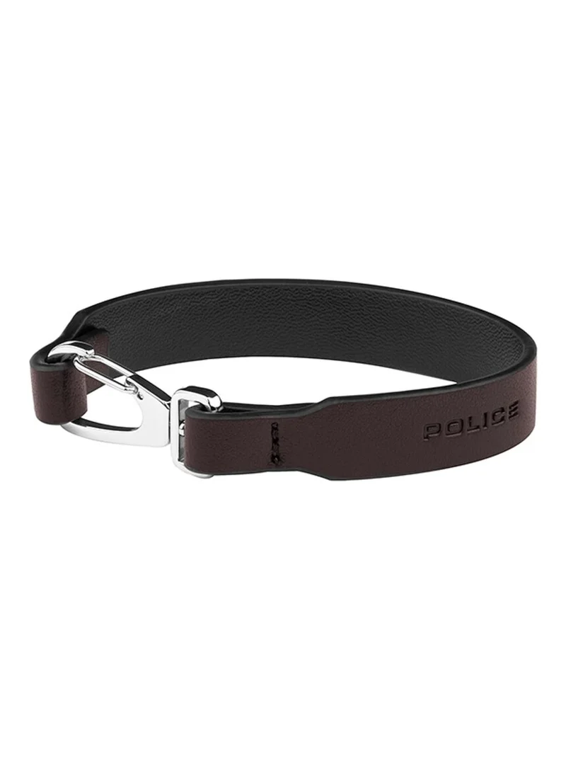 بوليس Devonport Brown Leather Bracelet for Men