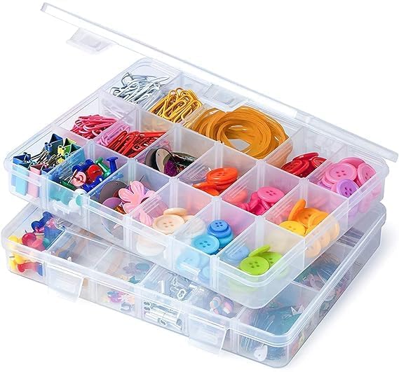 OLMARTT KITCHENWARE 36 Grid Cells Multipurpose Clear Transparent Plastic Storage Box with Removable Dividers Jewelry Box Organizer Storage Container - Image 4