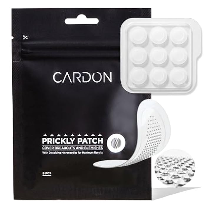 Cardon Microneedle Patches - Microdart Acne Patch with Salicylic Acid, Niacinamide & Hyaluronic Acid - Korean Pimple Patches to treat Zits, Blackheads, Blemishes, Razor Bumps, Ingrown Hair - (9 count) - Image 1