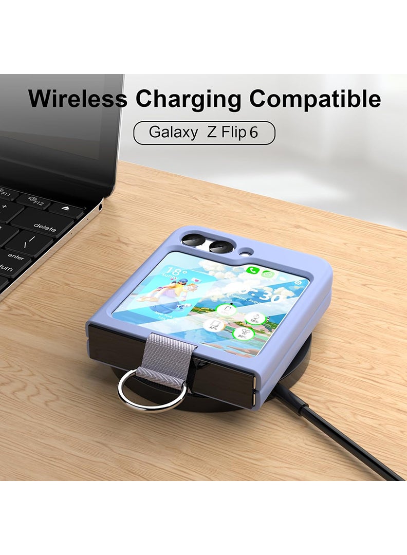 Theodor Samsung Galaxy Z Flip 6 Cover with Ring, Hard PC Slim Shockproof Anti-Scratch Protective Phone Cover (Purple) - Image 5