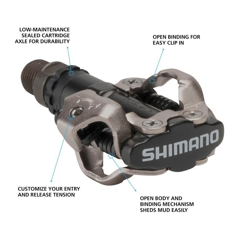 SHIMANO PD-M520 Classic SPD Mountain Bike or Road Cycling Pedal - Image 2