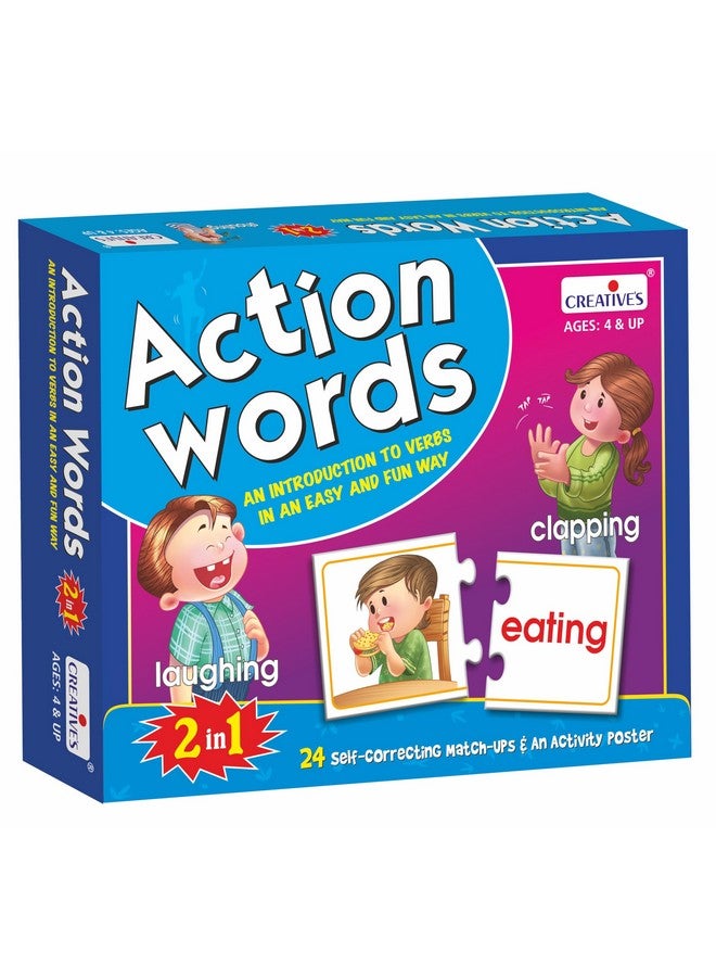 Creative's Action Words | Learn verbs in an Easy N Fun Way | Increase Vocabulary|Match Simple Actions with Correct Word Cards | Learning & Educational | Learning Games for Preschool | for Ages 4 & up - Image 1