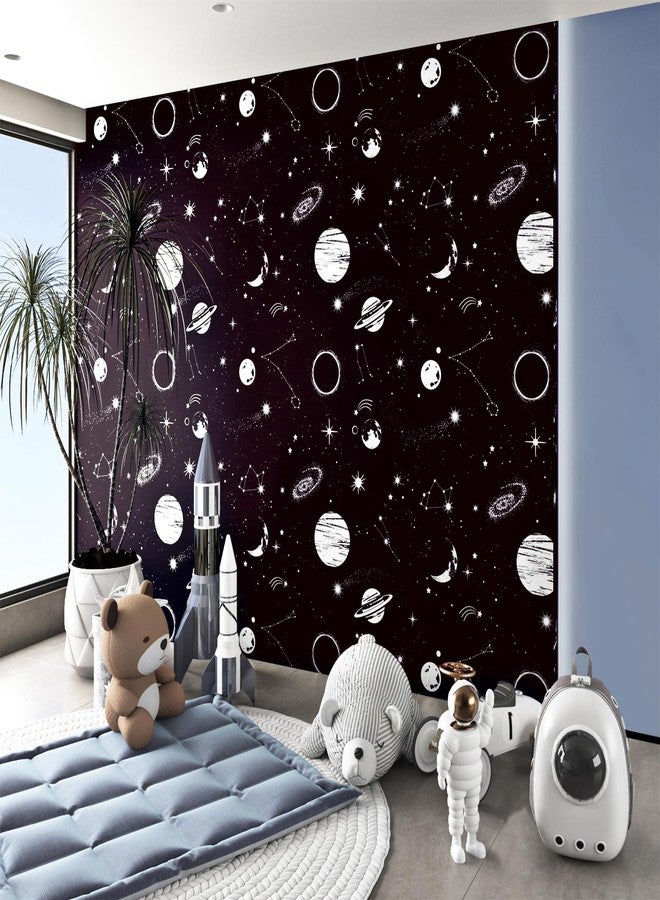 ReWallpaper Galaxy Sky Peel and Stick Wallpaper Stars Moon Planets Constellations Black Outer Space Wallpaper Contact Paper Peel and Stick 17.5in×10ft Bedroom Bathroom Kids Playroom Living Room Wall - Image 4