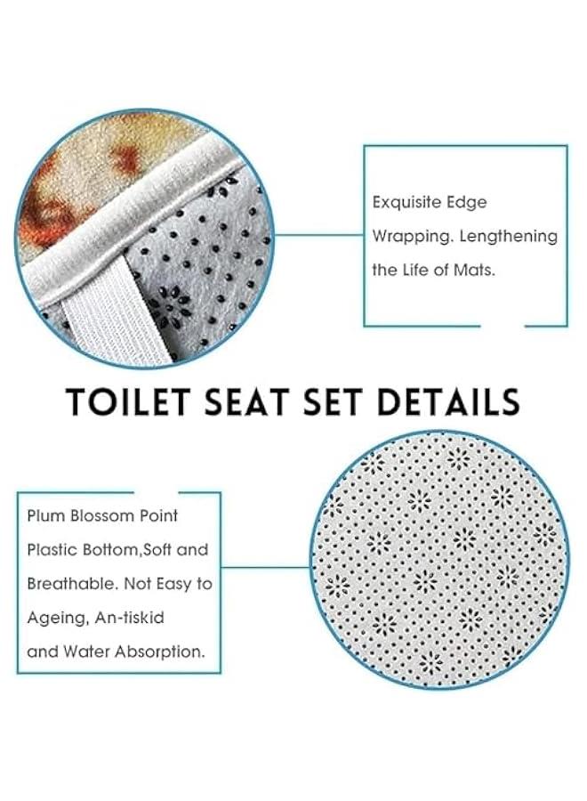 HOOKOR 4 Pcs Marble Shower Curtain Sets, Bathroom Sets include Non-Slip Rugs Mat,Toilet Cover U Shaped and Shower Curtain with 12 Hooks,Durable Waterproof Fabric,Modern Home Bathroom Decor (style 1) - Image 4