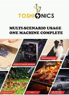 Toshonics Storm Turbo Blower Portable Powered Turbine Fan Multifunctional Air Blower Cordless Battery Powered Lightweight Turbo Fan for Car Cleaning Drying Leaf Dust Snow Clearing 48V 3000mAh (Black)  - Image 2