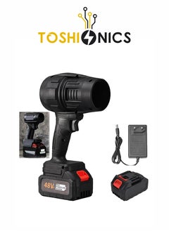Toshonics Storm Turbo Blower Portable Powered Turbine Fan Multifunctional Air Blower Cordless Battery Powered Lightweight Turbo Fan for Car Cleaning Drying Leaf Dust Snow Clearing 48V 3000mAh (Black)  - Image 3