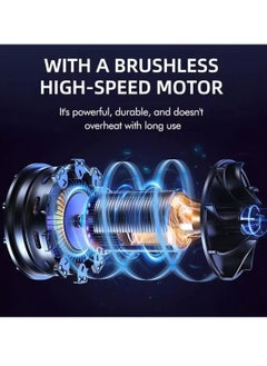 Toshonics Storm Turbo Blower Portable Powered Turbine Fan Multifunctional Air Blower Cordless Battery Powered Lightweight Turbo Fan for Car Cleaning Drying Leaf Dust Snow Clearing 48V 3000mAh (Black)  - Image 5
