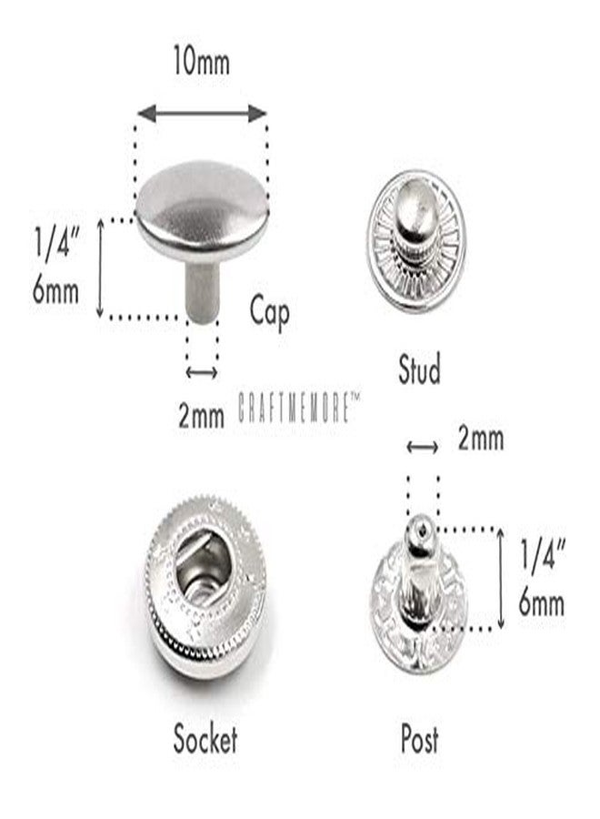 CRAFTMEMORE 50 Sets Antique Brass Snap Buttons S-Spring Socket Popper Fasteners for Jacket Bag Closures #665 VT2 (10mm (0.39")) - Image 2