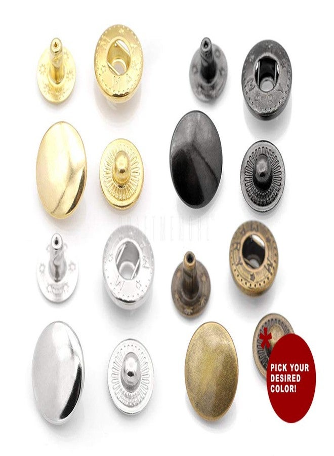 CRAFTMEMORE 50 Sets Antique Brass Snap Buttons S-Spring Socket Popper Fasteners for Jacket Bag Closures #665 VT2 (10mm (0.39")) - Image 4