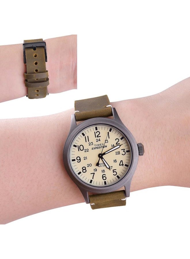 Ritche Christmas Gift Quick Release Leather Watch Band 18mm 20mm 22mm Genuine Watch Strap for Men and Women, White Elephant Gifts, Stocking Stuffers For Men, Saddle Brown / Black, 20MM, Classic - Image 5