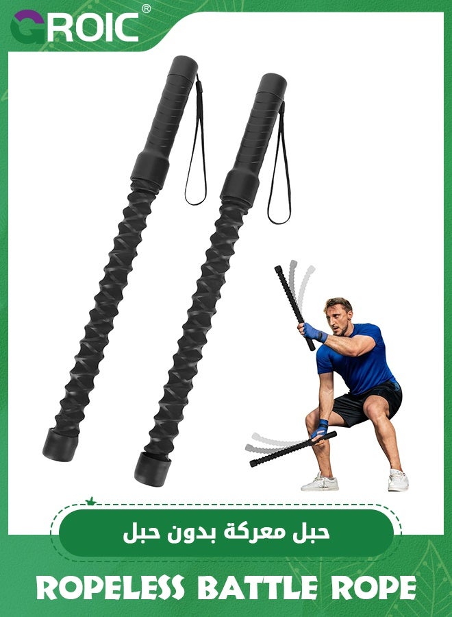 GROIC 2 Pcs Ropeless Battle Ropes for Home Gym,Battle Rope for Fitness Beginners, Exercise Ropes,Portable Workout Ropes for Working Out,Durable Exercise Ropes for Home Workout - Image 1