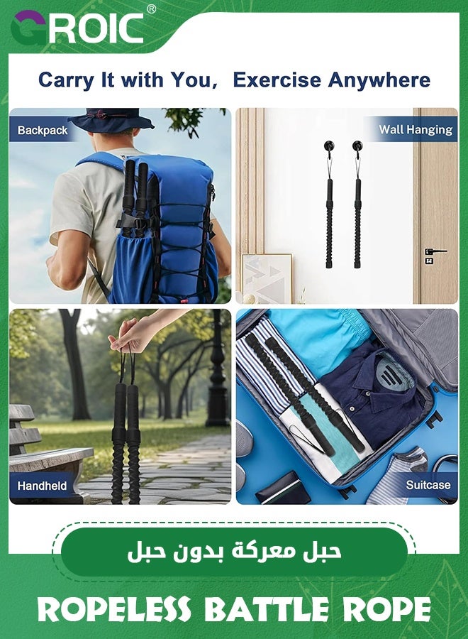 GROIC 2 Pcs Ropeless Battle Ropes for Home Gym,Battle Rope for Fitness Beginners, Exercise Ropes,Portable Workout Ropes for Working Out,Durable Exercise Ropes for Home Workout - Image 5