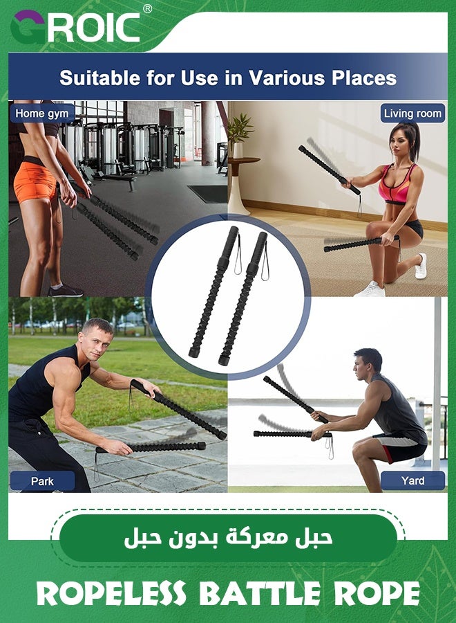 GROIC 2 Pcs Ropeless Battle Ropes for Home Gym,Battle Rope for Fitness Beginners, Exercise Ropes,Portable Workout Ropes for Working Out,Durable Exercise Ropes for Home Workout - Image 4
